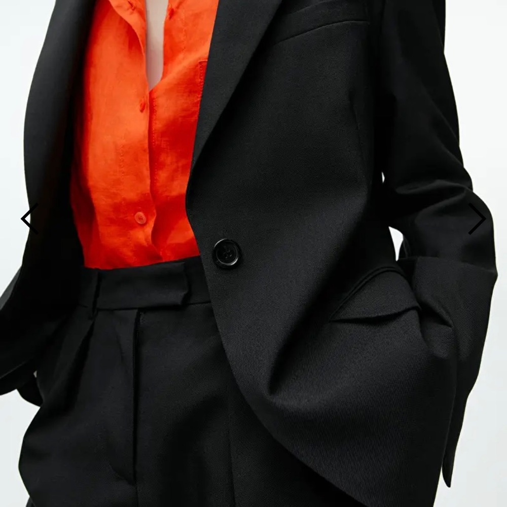 ❌ SOLD ❌ NWT ARKET Oversized Wool Hopsack Blazer in Black - Picture 3 of 8